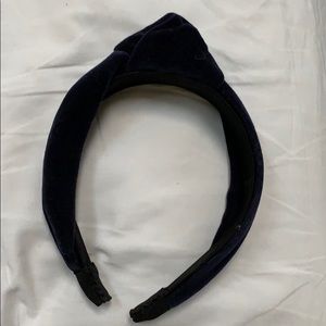 EUGENIA KIM Navy velvet knot headband